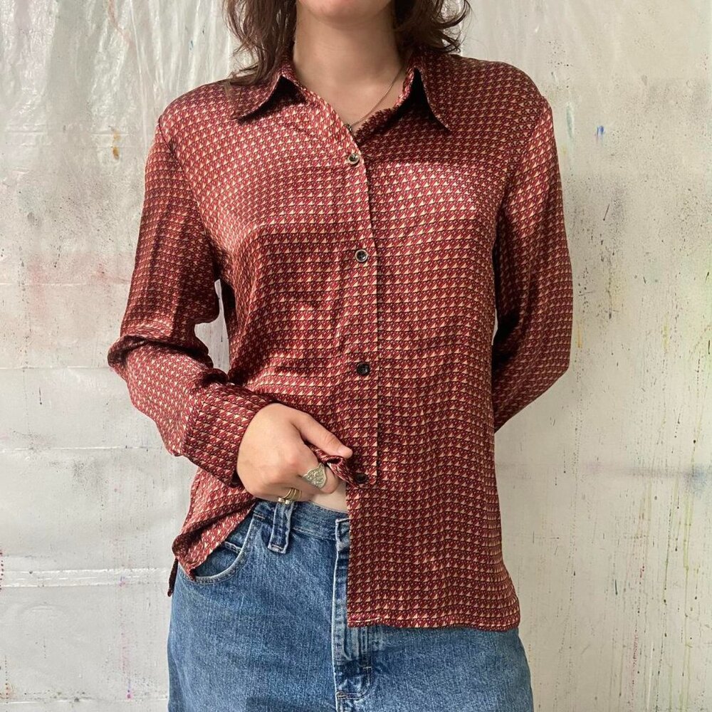 vintage 1980s rayon blouse